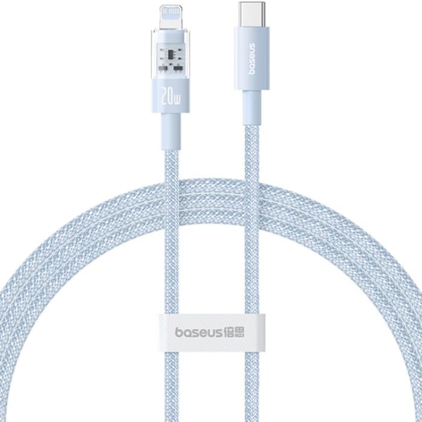 USB-C - Lightning -kaapeli, Nopea Lataus 20W, 2m - Baseus Gem (P10373001311-01) - Galaksinsininen