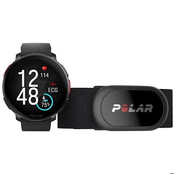 GPS-smartklocka - POLAR - Vantage V3 - AMOLED-skärm - 40 timmars batteritid - Vattentålig 10 Atm svart