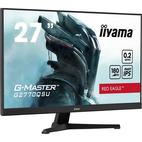 PC-skærm - IIYAMA - G2770QSU-B6 - 27" QHD - Hurtig IPS - 180Hz - 0.2ms - HDMI/DP/USB HUB - Højttalere - Sort