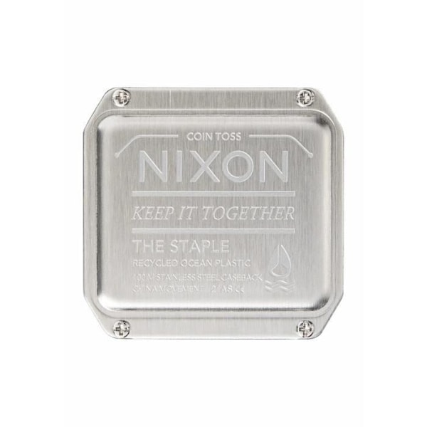 Kello - Nixon - Perusmalli - Hopea/musta - Kierrätetyt merimuovit - Digitaalinen 12h Silver/svart