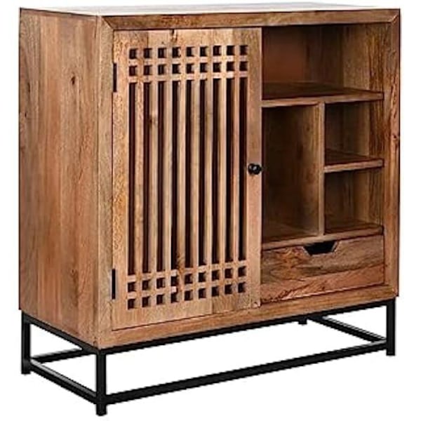 Sideboard - DKD HEMINREDNING - Standard - Glas - Mangoträ - Flerfärgad Flerfärgad