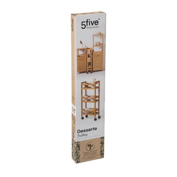 Rullvagn - Bambu - 3 nivåer - Trälook - DIY Montering - Klassiskt kök Beige