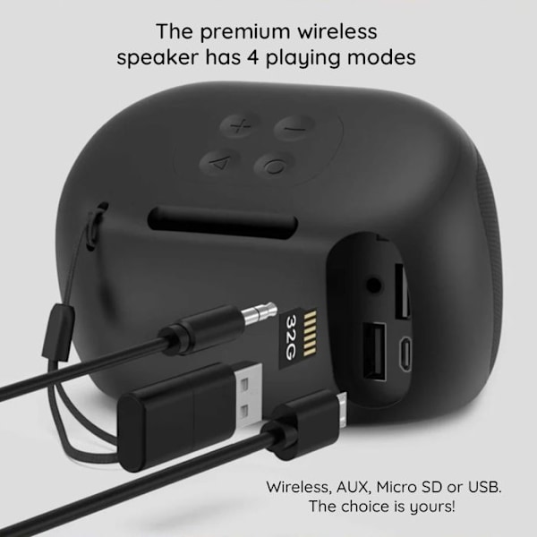 Bærbar Bluetooth-højttaler 5.3, TWS, AUX, TF, FM, USB, IPX4 - Havit (SK800BT) - Sort