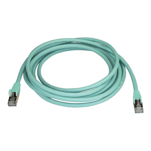 STARTECH Cat6a STP skærmet krogløst netværkskabel - 10 fod Aqua - Anti-Snag RJ45 Ethernet-kabel - Patch-kabel