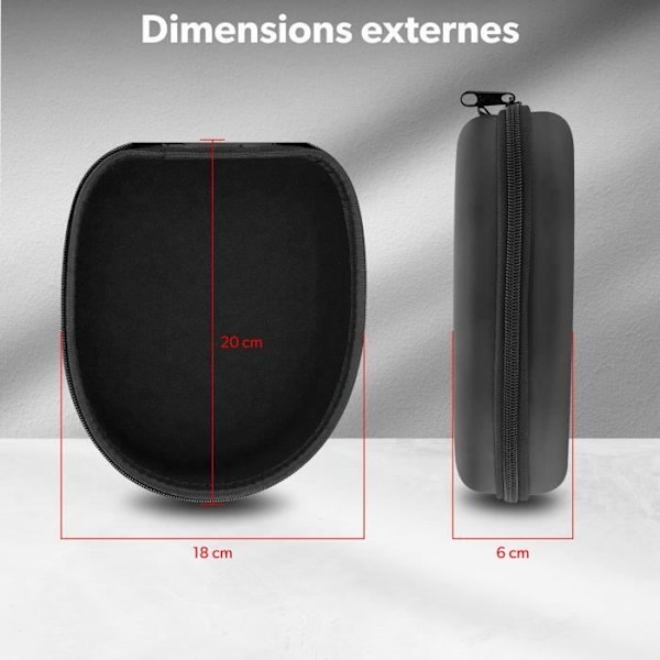 T’nB Etui, Opbevaringsetui til Universelle Stereoheadset, Beskyttelseshylster, Indvendig Lomme, Nem At Transportere – Sort