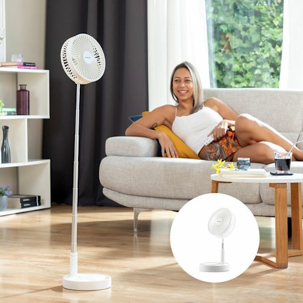Ventilator - InnovaGoods - Fandle - Genopladelig - Sammenklappelig - 4 hastigheder vit/silver