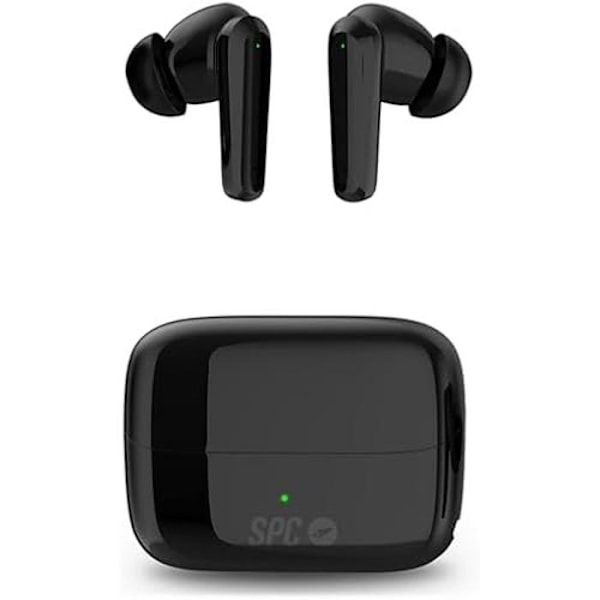 SPC Ether 2 Pro – Sorte trådløse øretelefoner med aktiv støjreduktion, 6 timers batterilevetid + 20 timer i opladningsetui,