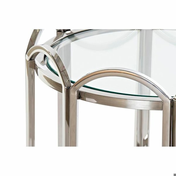 Modernt sidobord i metall i glas DKD Home Decor silver-