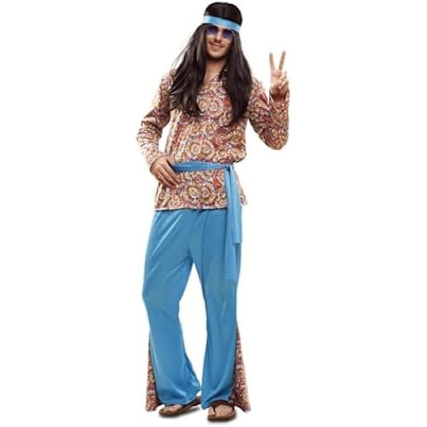 Legetøj - VIVING - Hippie kostume - Multifarvet - Størrelse XXL - Psykedelisk Flerfärgad