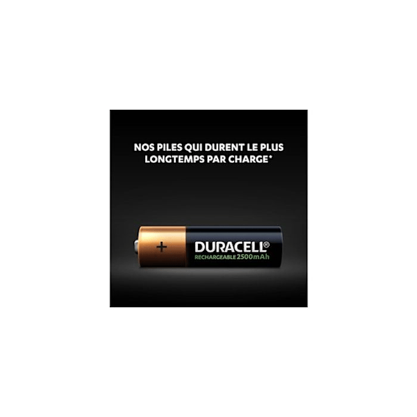 Duracell uppladdningsbart batteri Duracell uppladdningsbart, paket med 4 AA 2500mAh uppladdningsbara batterier