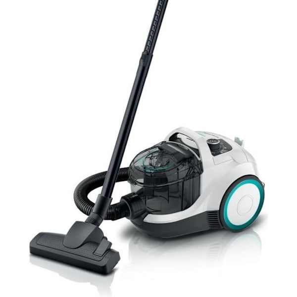 BOSCH GX21 - Poseløs beholderstøvsuger - ProHygiene - 550W - 78 dB - UltraAllergy Filter - 10m - 2L - Hvid Sort, Hvid