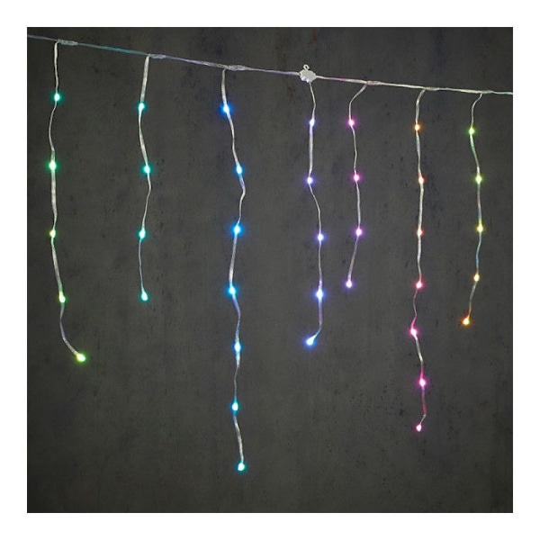 LED Gardin - Flerfärgad - 300x70cm - 150 LED IP44 - Fjärrkontroll - Timer Pengar