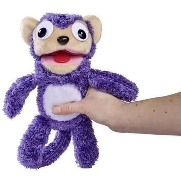 Smoby - Screamerz - Interaktiv sjov bamse - Abe - 28 cm - Lyd når den rystes eller når der trykkes på knappen 3 färgglada djur
