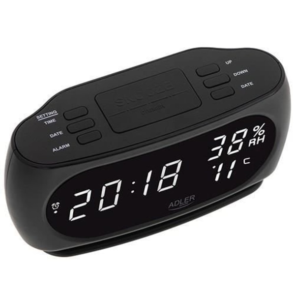 ADLER AD 1186 SEINÄ-KELLO-PÖYTÄKELLO DIGITAALINEN KOLMIO MUSTA
