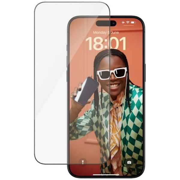 Skærmbeskyttelse - PANZER GLAS - iPhone 15 Pro Max - Anti-bakteriel - Gennemsigtig - Ultra-Wide Fit
