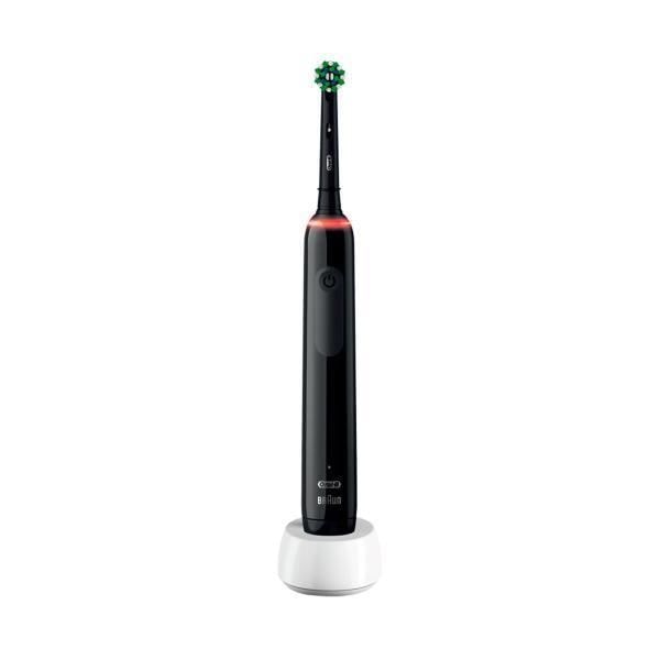 Elektrisk tandborste - Oral-B - Series Pro 3 3000 - Svart - 3 borstlägen - 360° tryckkontroll Svart