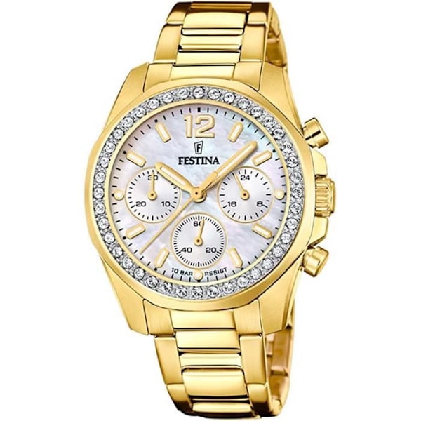 Ur - Festina - Boyfriend Rainbow F20609/1 - Kvarts - Rustfrit stål - Perlemorsskive Guld