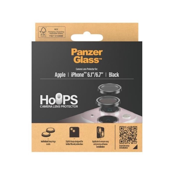 Skyddsringar - PanzerGlass - Hoop Optic Ringar - iPhone 15/Plus - 2 ringar - Kamera skydd