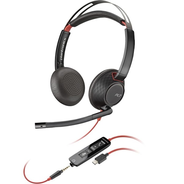 HP Poly Blackwire 5220 Stereo USB-C -kuuloke + 3,5 mm pistoke + USB-C/A-sovitin