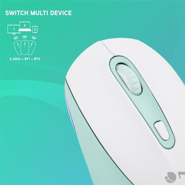 Souris Multi-Appareils - NGS - SMOG-RB MINT - Laddningsbar - Bluetooth 3.0/5.0 - Autonomi 50 Timmar