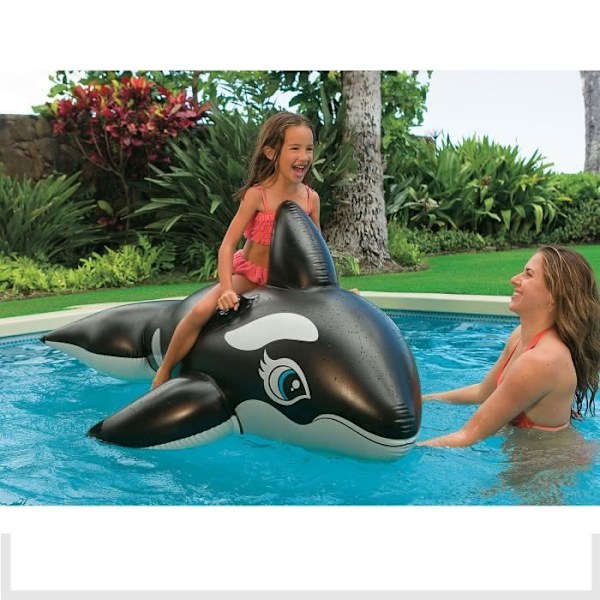 Ride-on Whale - Intex - Stor - 193 x 119 cm - PVC - För barn från 3 år Svart