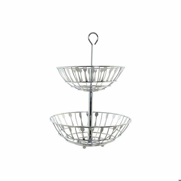 Fruktskål - DKD Home Decor - Metall och Plast - Silver - Praktisk - Design pengar