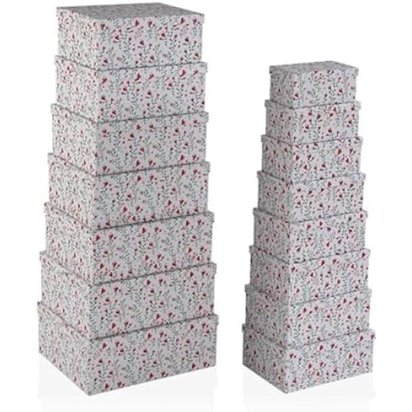 Säilytyslaatikot - VERSA - 15 kpl sarja - Pinottava - Monivärinen - 35 x 16,5 x 43 cm Flerfärgad