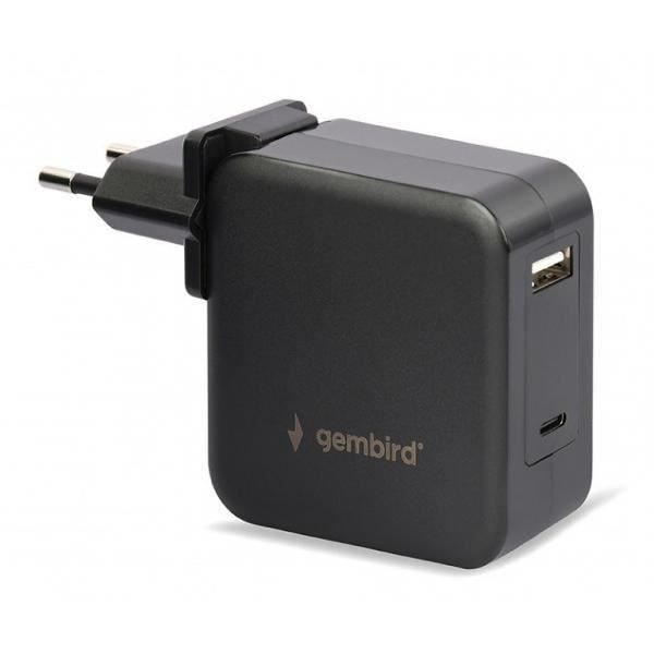 Laddare - Ej specificerat - Ej specificerat - 90W - 100-240V - 2 USB-portar Svart