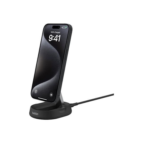 Trådløs oplader - Belkin - BoostCharge Pro - 15 Watt - Magnetisk - Sort svart
