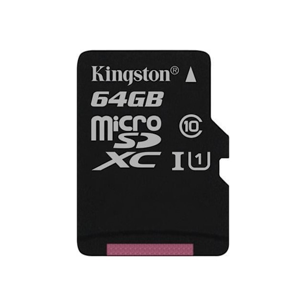 Kingston 64 Gt muistikortti - microSDXC UHS-I - Luku nopeus 45 Mt/s