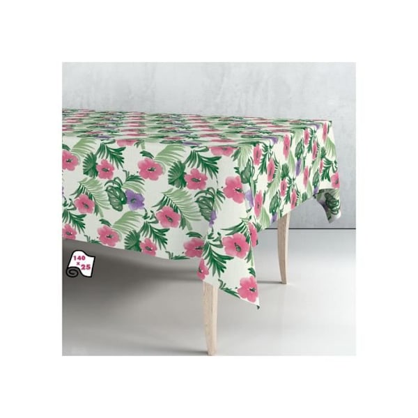 Dugnad - Exma - Forår Blomster - 140cm x 25m - Gummi - Ikke vaskbar Rosa, Grön