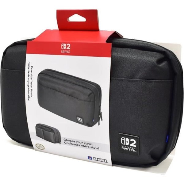 Reversibel rejsecover - HORI - Nintendo Switch 2 - Opbevaring til tilbehør og spil - Sort Svart