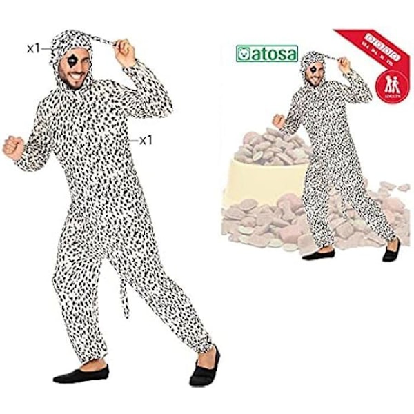 Voksne Dalmantiner Kostume - ATOSA - Cartoon Hundedragt og Hat - Sort - Hvid - Polyester Vit