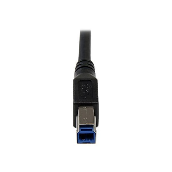 USB 3.0 SuperSpeed A til B kabel retvinklet M/M - 1 m - Sort - STARTECH