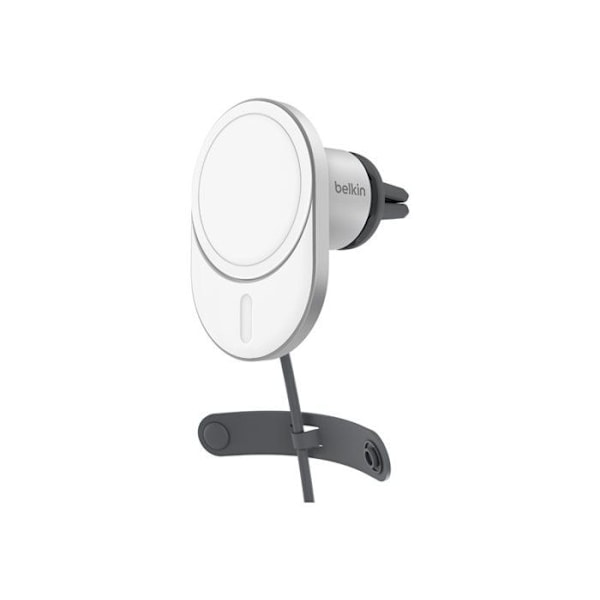 Magnetisk Biloplader - BELKIN - BoostCharge Pro - 15W - MagSafe-kompatibel - Sikker fastgørelse grå