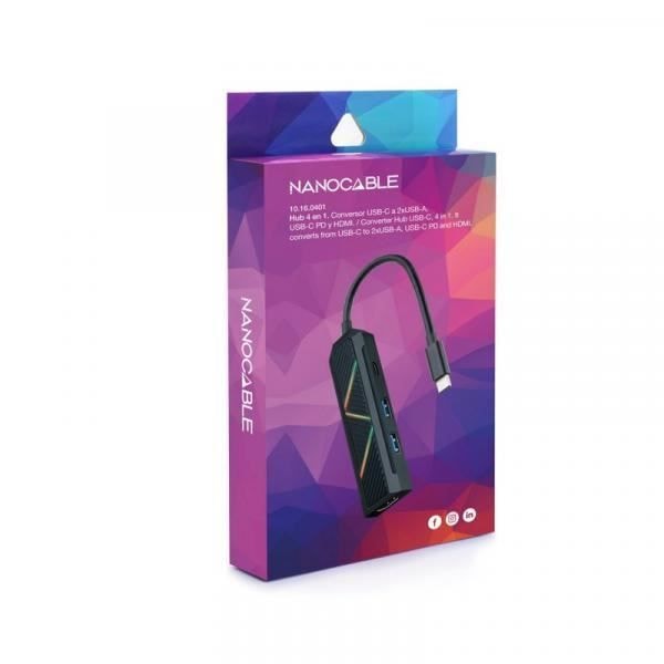 USB-C-kaapeli - NANOCABLE - Malli 10.16.0401 - 4K Ultra HD - 100W - Yhteensopiva PD 3.0 kanssa