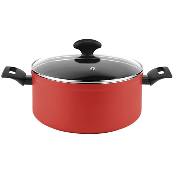 Kastrull Induktion 20cm Smidd aluminium, PFOA-fri non-stick, Glaslock FAGOR Maxima Red 01182 Röd