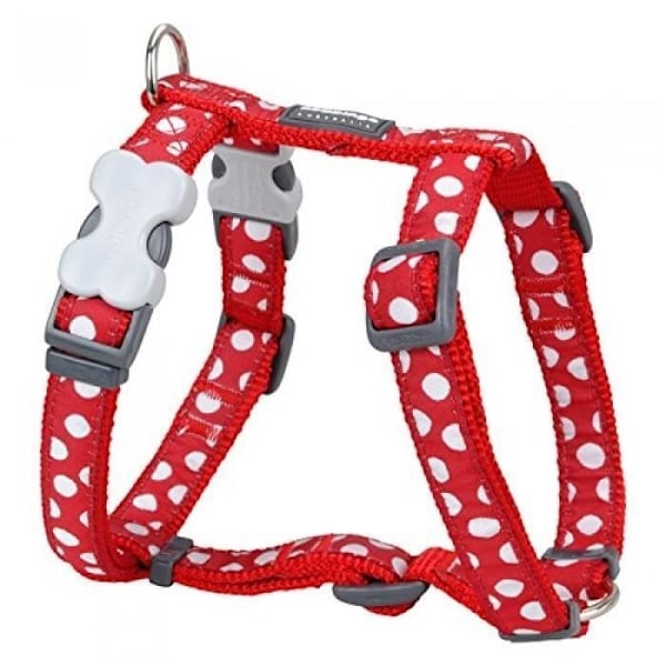 Koiran valjaat - Red Dingo - Punaiset valkoiset täplät - 45-69 cm - Säädettävät - Korkealaatuiset