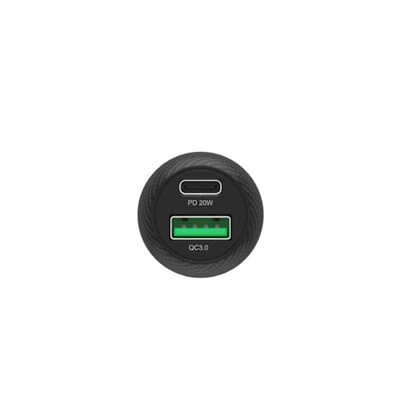 UNITEK Tulostuslaitteen autolaturi 2-porttinen - USB-C PD ja USB QC3.0 38W