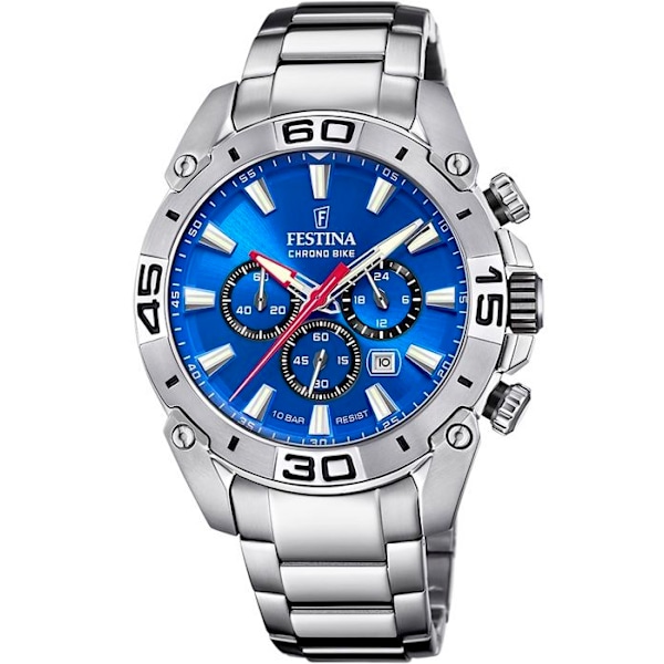 Kello - Festina - F20543/2 - Kroonikello - Vedenkestävä 100m - Taulu sininen azure Azure blå