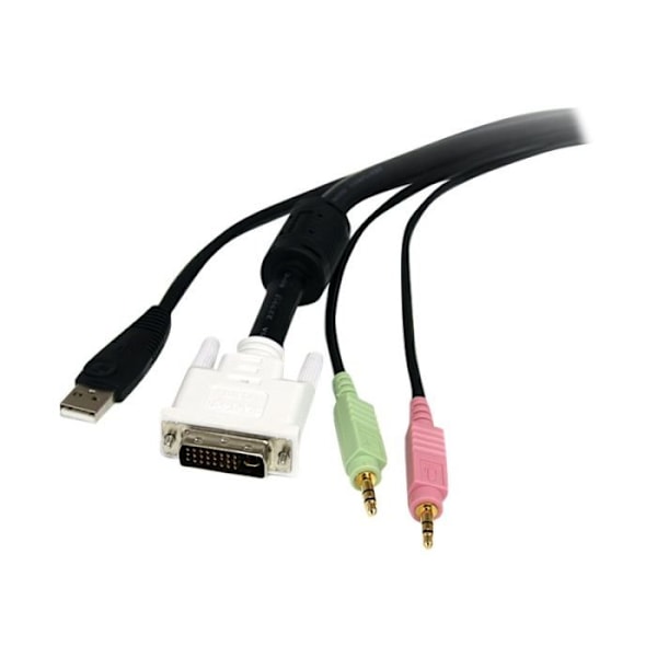 4 in 1 USB DVI KVM -kaapeli ääni- ja mikrofoniliitännöillä - STARTECH - 1,8 m - musta