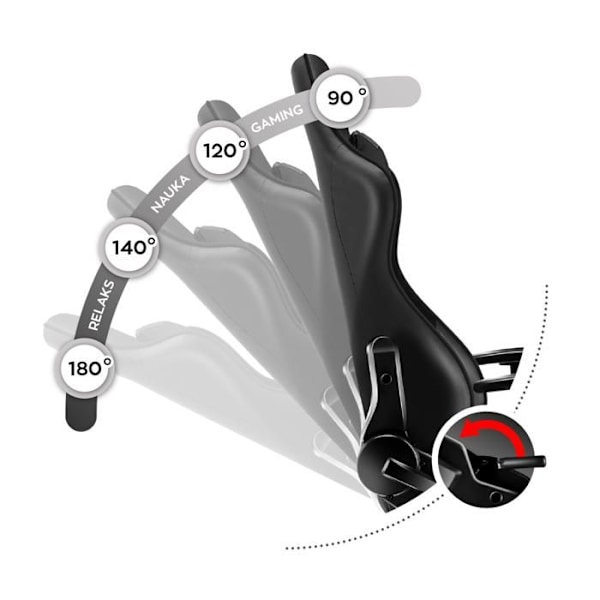 HUZARO Ranger 6.0 musta Pelituoli Ergonominen Säätövarsi Käännettävä Lanneruotos tuki Kallistettavissa sort