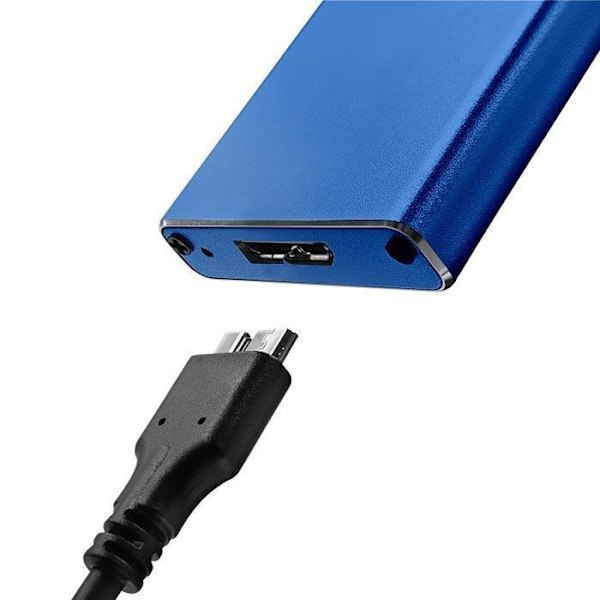 Qoltec ekstern SSD-harddisk - 51832 - M.2 SATA NGFF SSD-hus USB 3.0 Super hastighed 5 Gb/s 2 To Blå