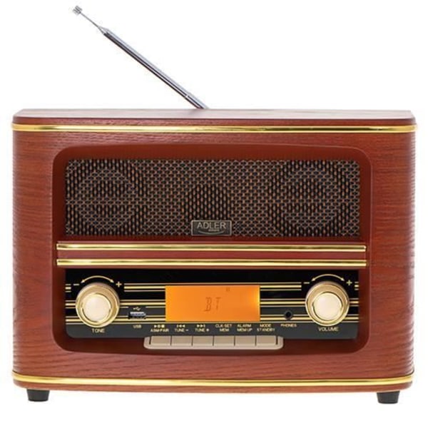 Radiovälinen - ADLER - AD 1187 - Bluetooth 5.0 - USB-luku - Ruskea TRÄ