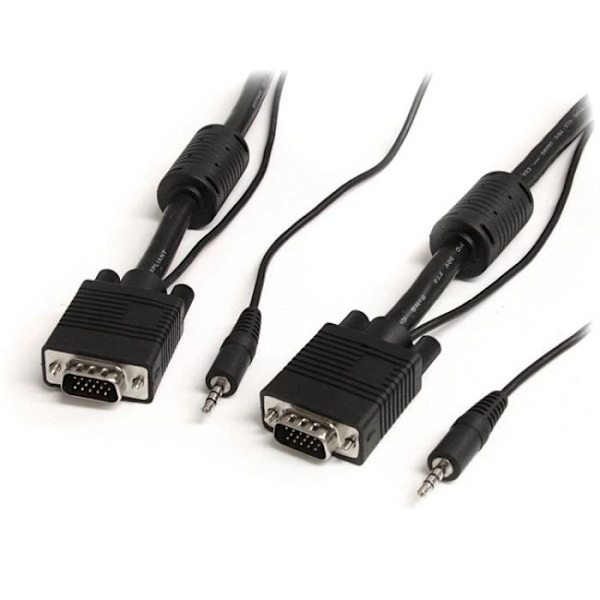 STARTECH.COM Koaksiaalivideokaapeli korkearesoluutioiselle VGA-näytölle ja Audio HD15 M/M - VGA-kaapeli - 5 m