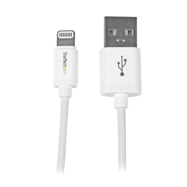 1m Apple Lightning til USB-kabel i hvid - Lightning Sync-ledning til iPhone, iPod, iPad - Hvid - USBLT1MW