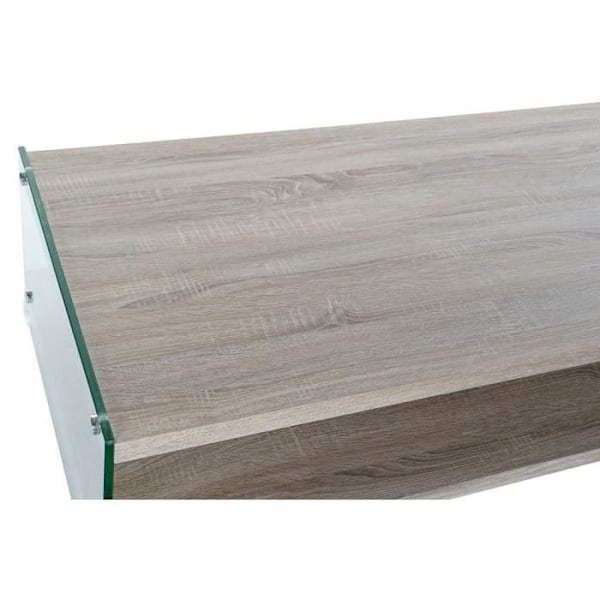 Naturligt moderne sofabord, transparent MDF, glas, sofabord 130 cm