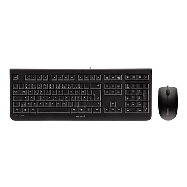 Cherry DC2000 tangentbord och mus set - Svart - 1 200 dpi optisk teknologi Svart