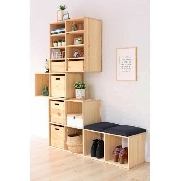Dinamic 2-box kub - ASTIGARRAGA KIT LINE - Massiv furu - Vardagsrumsmöbler - Lantlig stil - 71x33x36 cm