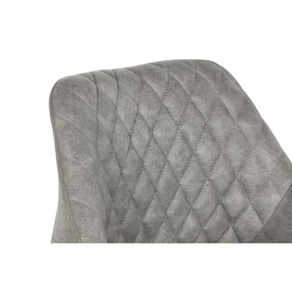 Mikrofiber loft metal stol DKD Home Decor mörkgrå